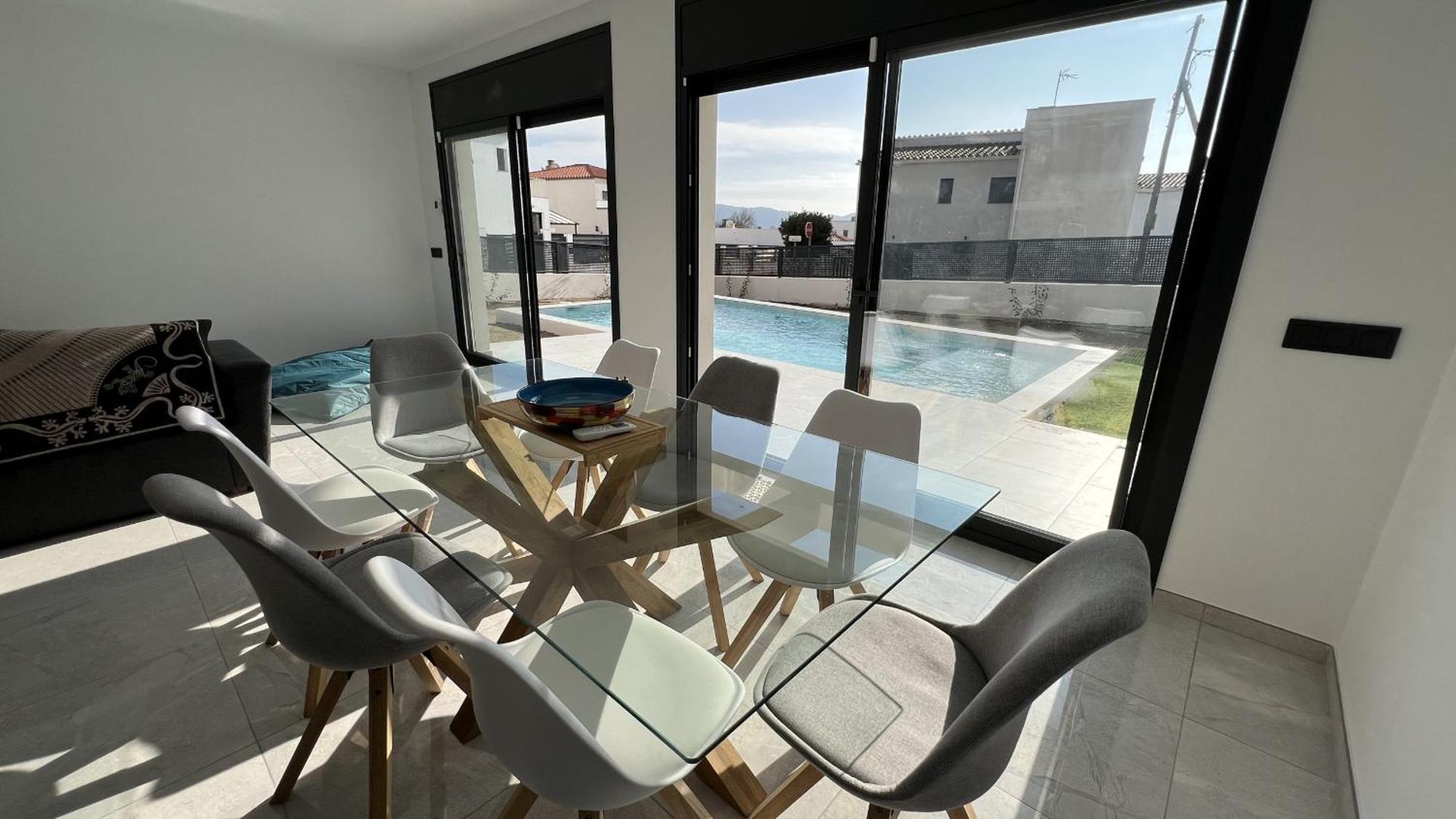 パラウ・サベルデラ Casa Moderna Roses Con Piscina Y Jardin Mas Bosca, Rosesヴィラ エクステリア 写真